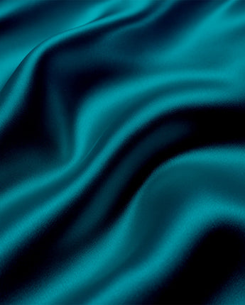 Teal Satin Fitted Bedsheet | Smooth Velvet Finish | Premium Bedroom Luxury