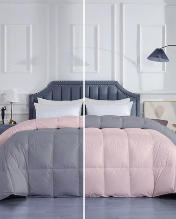 all weather comforter silver peach