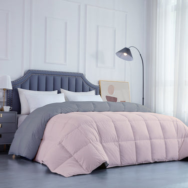 300 GSM All Weather Reversible Comforter |Silver Peach| Microfiber & Lightweight|